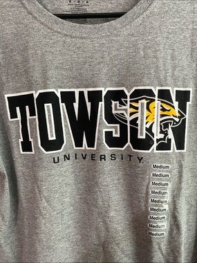 NWT Russell Athletic Gray Towson University unisex Long Sleeve Medium Tee Grey